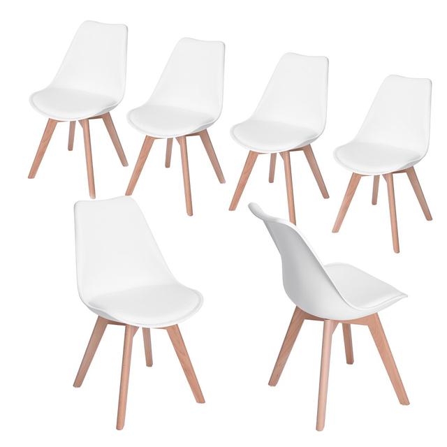 Nero Upholstered Dining Chair (Set of 6) Hykkon Upholstery Colour: White on Productcaster.