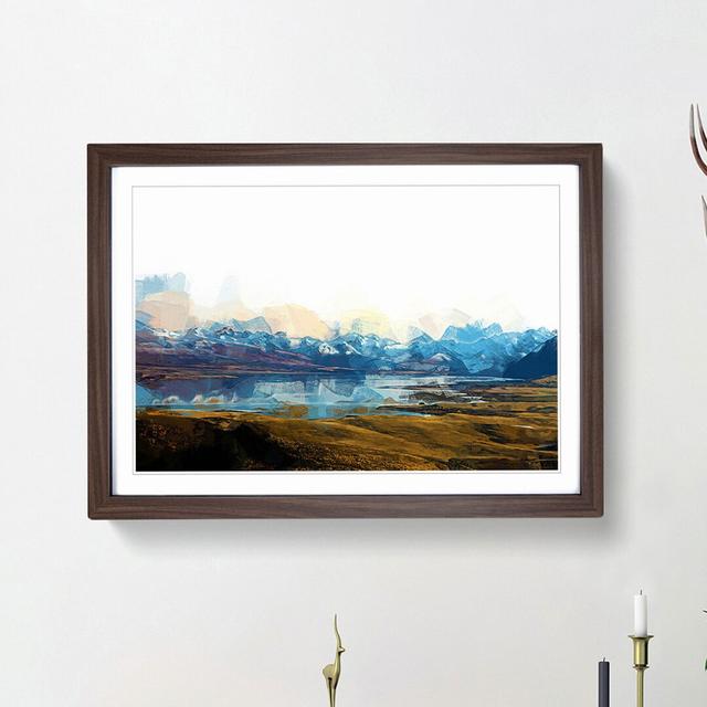 Lake Tekapo in New Zealand in Abstract - Picture Frame Graphic Art Print on MDF East Urban Home Size: 62cm H x 87cm W x 2cm D, Frame Option: Walnut Fr on Productcaster.