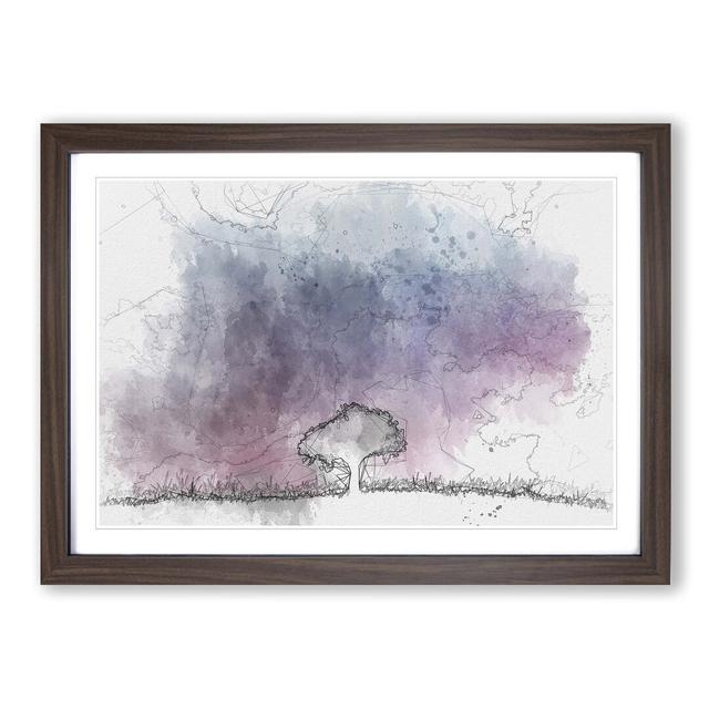 Tree Under the Cosmos in Abstract - Picture Frame Graphic Art Print East Urban Home Size: 40cm H x 60cm W x 2cm D, Frame Option: Walnut on Productcaster.