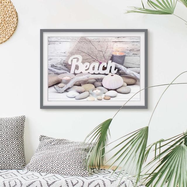 Picture With Frame - Wellness Beach Decoration - Landscape 3:4_Matte Highland Dunes Frame Option: Grey, Size: 30cm H x 40cm W x 2cm D on Productcaster.