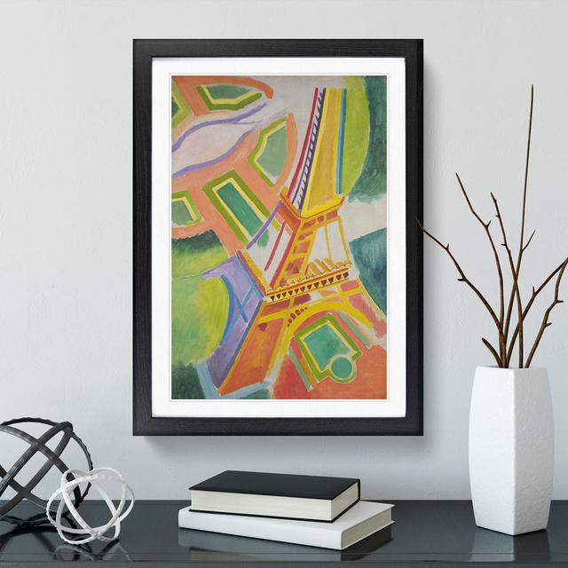 Eiffel Tower by Robert Delaunay - Picture Frame Graphic Art East Urban Home Size: 48cm H x 36cm W x 2cm D, Frame Option: Black on Productcaster.