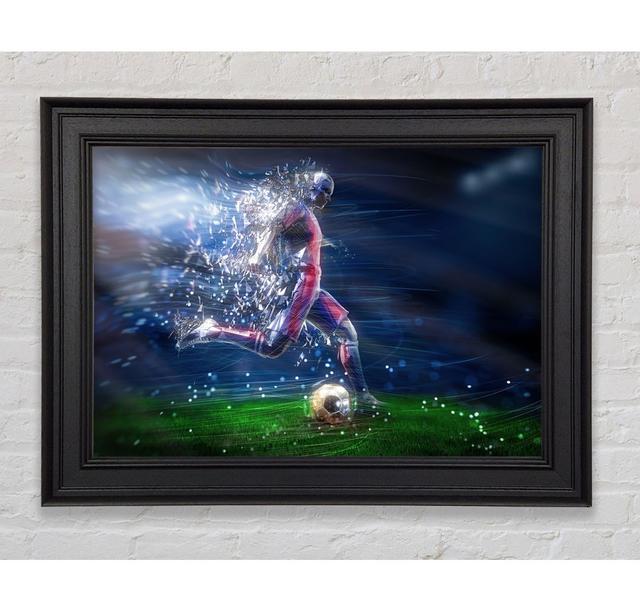 Fractured In Light Football - Print Ebern Designs Size: 100cm H x 141.4cm W x 8cm D on Productcaster.