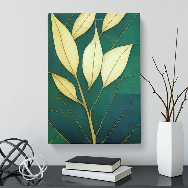 Uddevalla Ivy Leaf Geometric - Wrapped Canvas Print Marlow Home Co. Size: 76cm H x 50cm W x 3cm D on Productcaster.