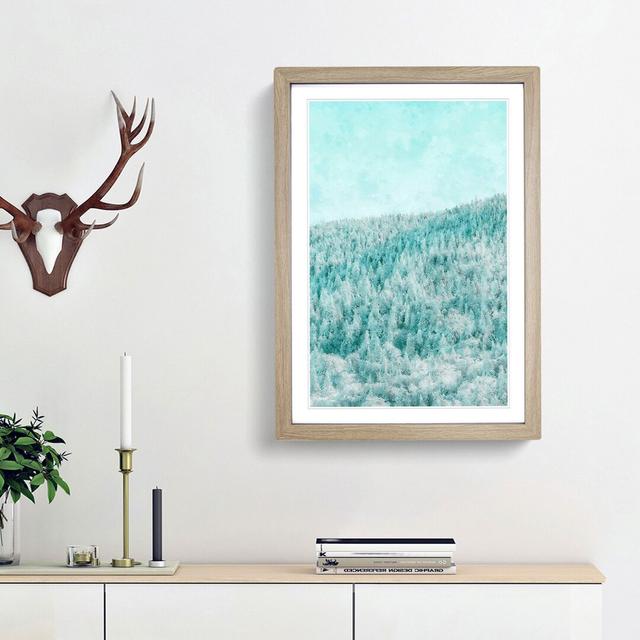 A Winter Forest Abstract - Picture Frame Painting Print East Urban Home Frame Option: Oak Framed, Size: 45cm H x 33cm W x 2cm D on Productcaster.