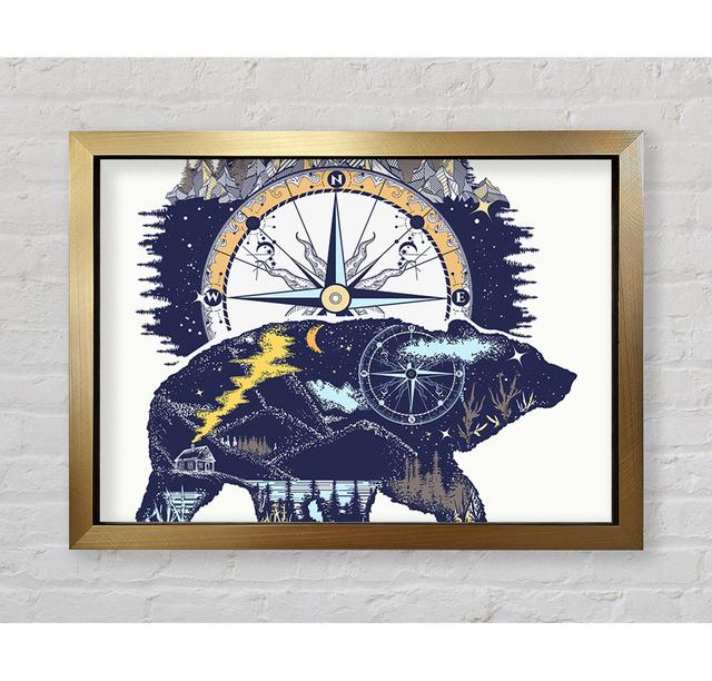 Bear Compass - Single Picture Frame Art Prints Union Rustic Size: 42cm H x 59.7cm W on Productcaster.