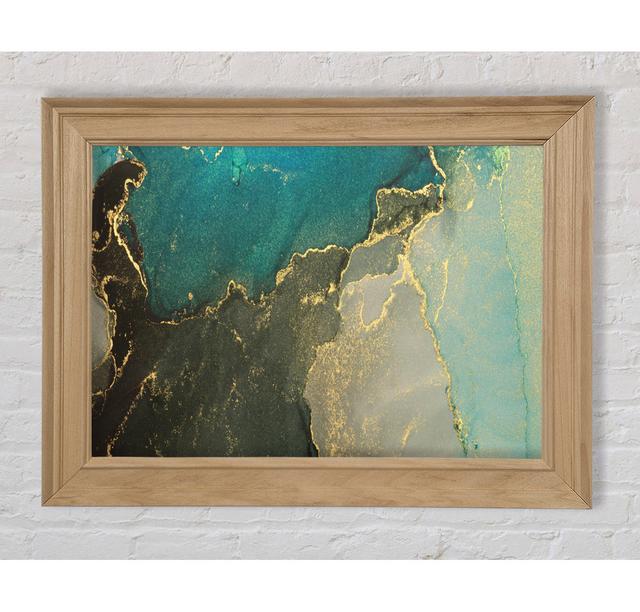 Glitter Shimmer Teal - Single Picture Frame Art Prints Bright Star Size: 84.1cm H x 142.2cm W x 8cm D on Productcaster.