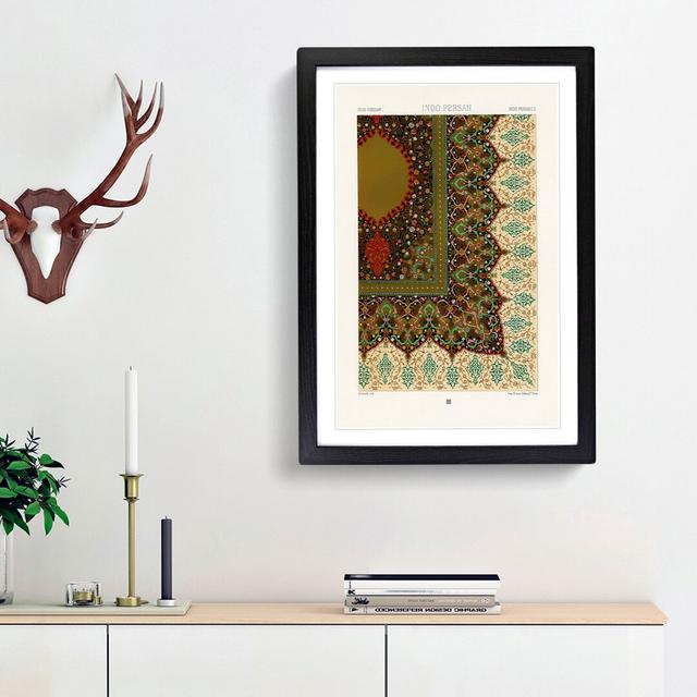 Ornate Indo-Persian Pattern by Albert Racinet - Picture Frame Painting Print on MDF East Urban Home Frame Option: Black Framed, Size: 65cm H x 48cm W on Productcaster.