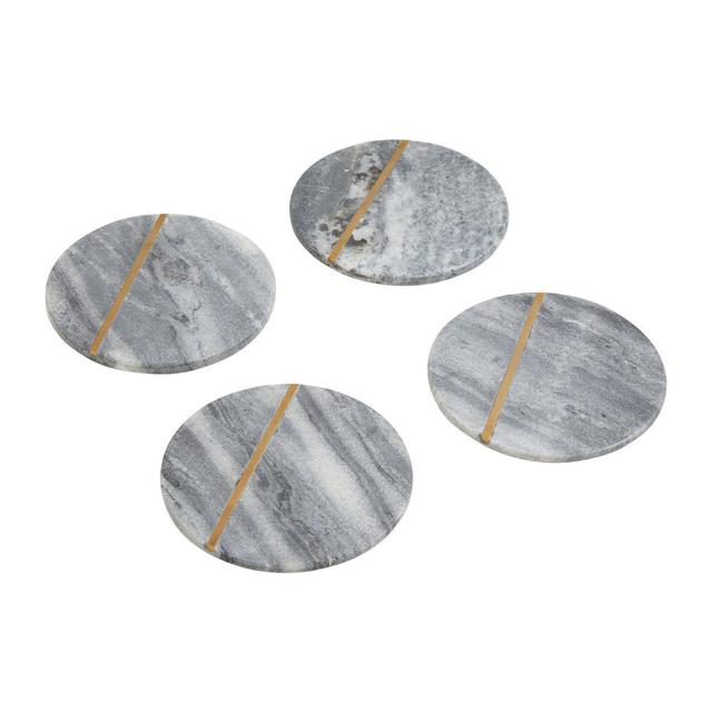 Roisin Marble Round 4 Piece Coaster Set (Set of 4) Fairmont Park on Productcaster.