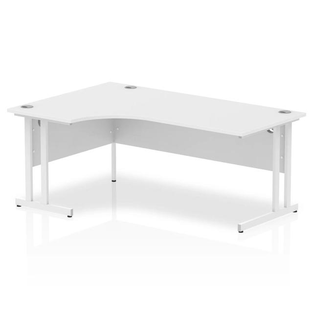 Impulse 180 Cm W L-Shape Computer Desk Inbox Zero Orientation: Left Hand Facing, Size: 73cm H x 180cm W x 120cm D, Colour (Top/Frame): Beech/White on Productcaster.