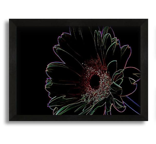 Abstract Neon Floral 16 - Picture Frame Graphic Art on Canvas Ebern Designs Size: 30cm H x 42cm W x 10cm D on Productcaster.