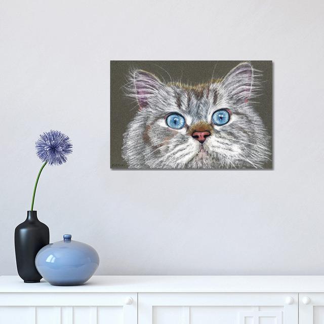 Surprised Cat by Jennifer Redstreake - Wrapped Canvas Photograph Latitude Run Size: 30.48cm H x 45.72cm W x 1.91cm D on Productcaster.