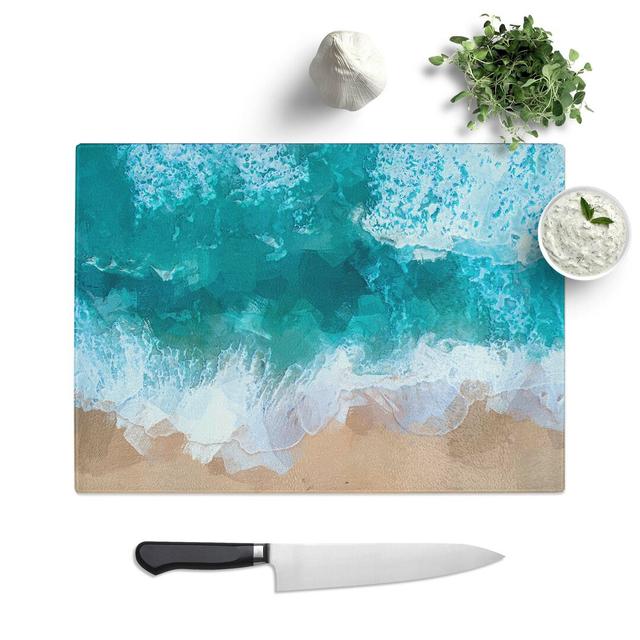 Tempered Glass Beach in Melbourne Australia Chopping Board East Urban Home Size: 28.5 cm W x 20 cm L on Productcaster.