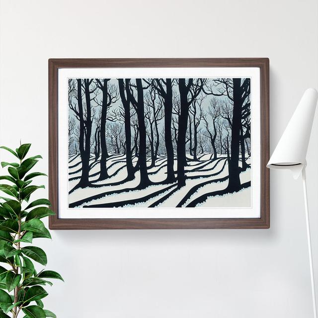 Lively Winter Forest - Picture Frame Graphic Art Alpen Home Size: 46cm H x 64cm W, Frame Colour: Walnut on Productcaster.