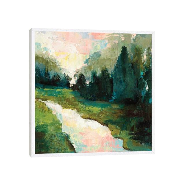 River Walk by Dane Shue - Painting on Canvas Ebern Designs Format: White Framed, Size: 66.04cm H x 66.04cm W x 3.81cm D on Productcaster.