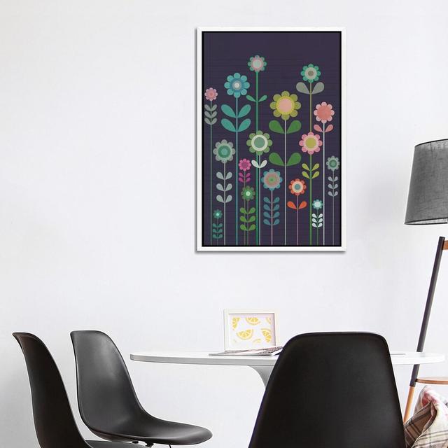 Garden Of Small Flowers by Sarah Jarrett - Print on Canvas Latitude Run Size: 101.6cm H x 66.04cm W x 3.81cm D, Format: White Framed on Productcaster.