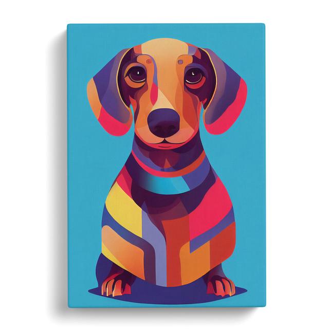 Dachshund in Colour Vol.3 - Wrapped Canvas Graphic Art Marlow Home Co. Size: 50cm H x 35cm W x 3cm D on Productcaster.