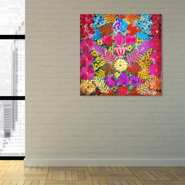 'Prado Floral' Graphic Art on Wrapped Canvas East Urban Home Size: 43 cm H x 43 cm W x 3.8 cm D on Productcaster.