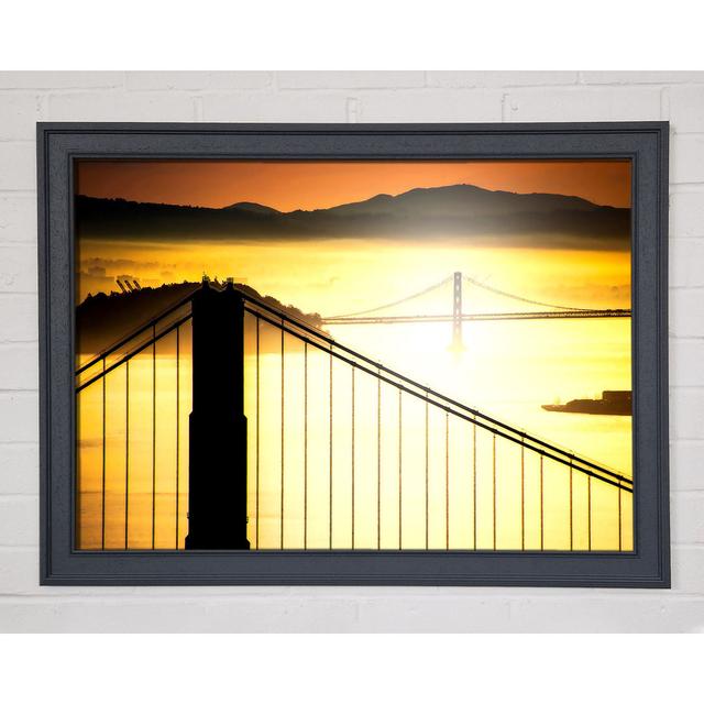 Sunrise Over San Francisco Bay Framed Print Highland Dunes Size: 21cm H x 29.7cm W x 1.5cm D, Format: Grey Framed Paper on Productcaster.