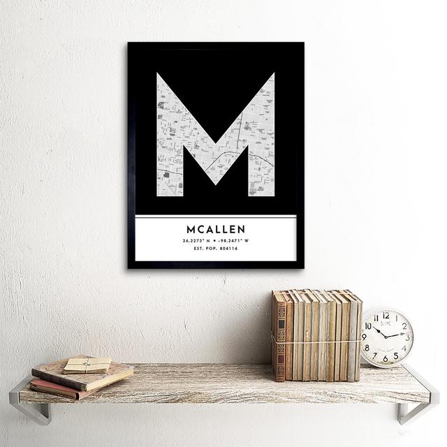 Mcallen United States City Map - Picture Frame Typography Wee Blue Coo on Productcaster.