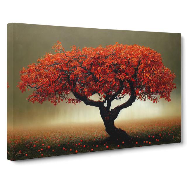 Serene Apple Tree - Wrapped Canvas Graphic Art Marlow Home Co. Size: 35cm H x 50cm W x 3cm D on Productcaster.