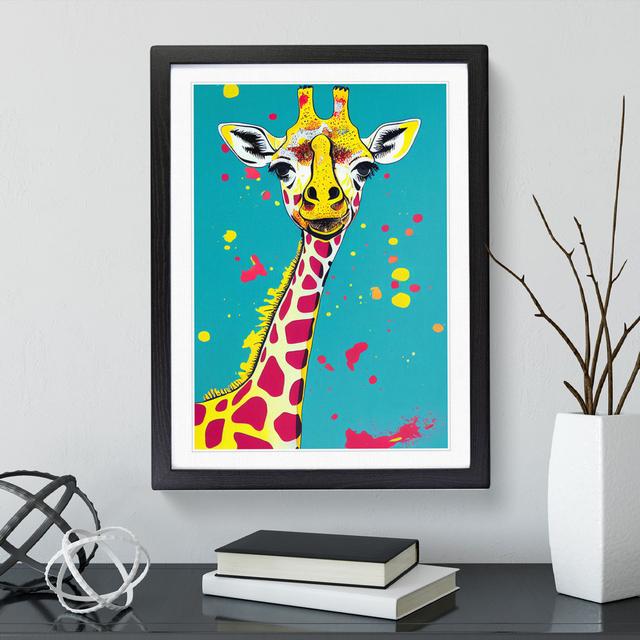 Colourful Giraffe No.2 - Picture Frame Graphic Art World Menagerie Frame Colour: Black, Size: 46cm H x 34cm W on Productcaster.