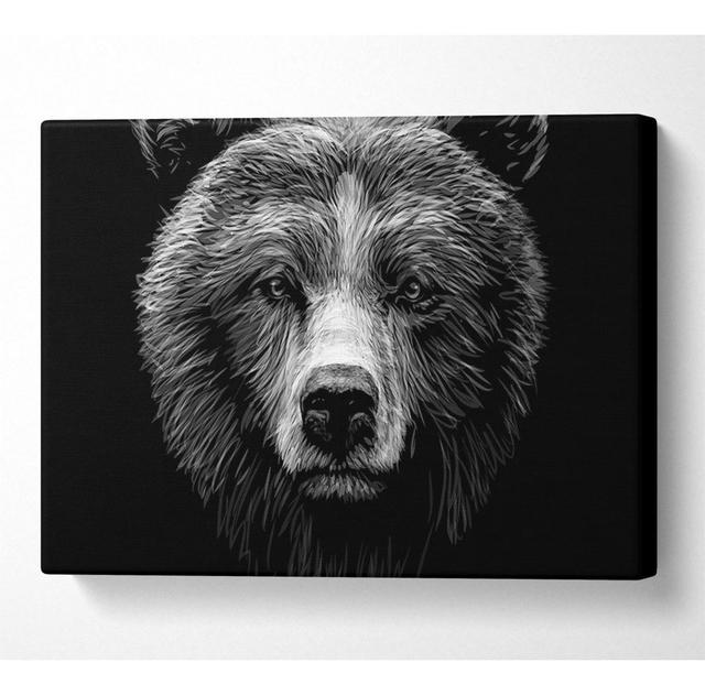 Black and White Bear Face - Wrapped Canvas Graphic Art Alpen Home Size: 101.6cm H x 142.2cm W on Productcaster.