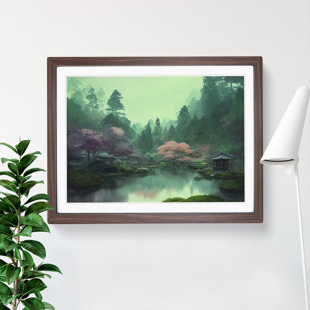 Japanese Garden Pond Vol.4 - Picture Frame Graphic Art 17 Stories Frame Colour: Walnut Framed, Size: 25cm H x 34cm W x 2cm D on Productcaster.