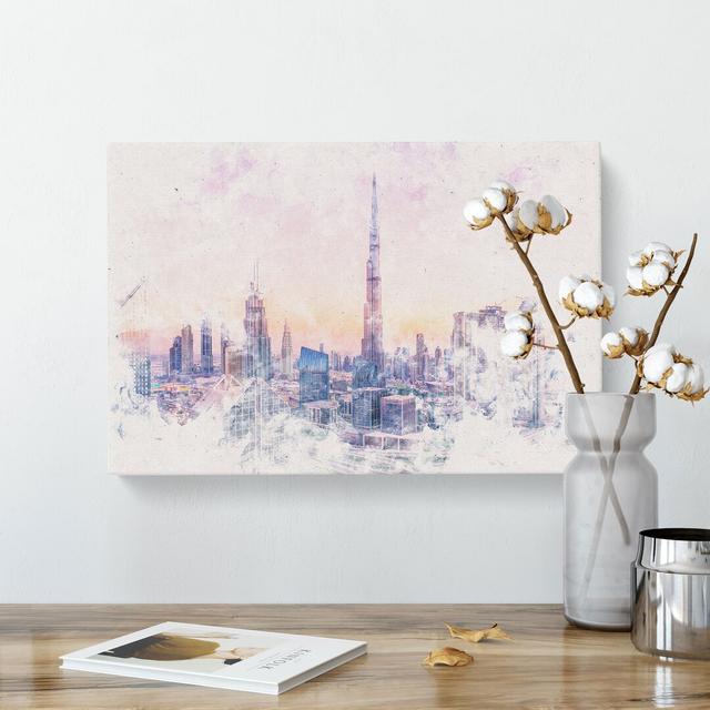 Dubai Skyline - Wrapped Canvas Graphic Art Print East Urban Home Size: 35cm H x 50cm W x 3cm D on Productcaster.