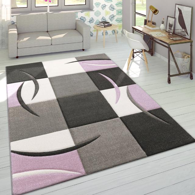 Ansley Purple/Beige Rug Zipcode Design Size: Rectangular 240 x 330cm on Productcaster.