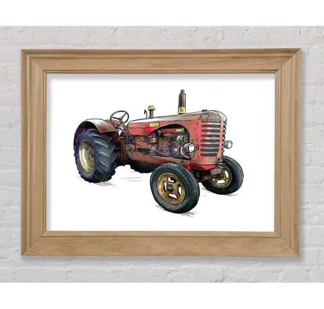 The Old Red Tractor - Picture Frame Art Prints Bright Star Size: 29.7cm H x 42cm W on Productcaster.