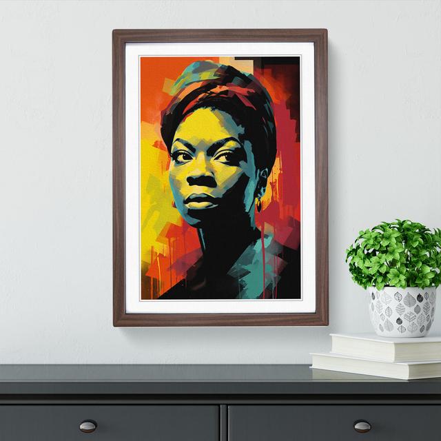 Nina Simone Neo-Plasticism - Single Picture Frame Art Prints on Wood Marlow Home Co. Frame Colour: Walnut , Size: 34cm H x 25cm W x 2cm D on Productcaster.