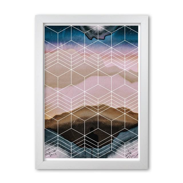 Geometric Abstract - Graphic Art Print on Paper East Urban Home Size: 85 cm H x 60 cm W x 5 cm D, Format: White Grain Frame on Productcaster.