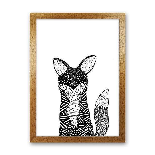 Fox by Carissa Tanton - Graphic Art Print on Paper Union Rustic Size: 46cm H x 34cm W x 3cm D, Frame Option: Oak Framed on Productcaster.