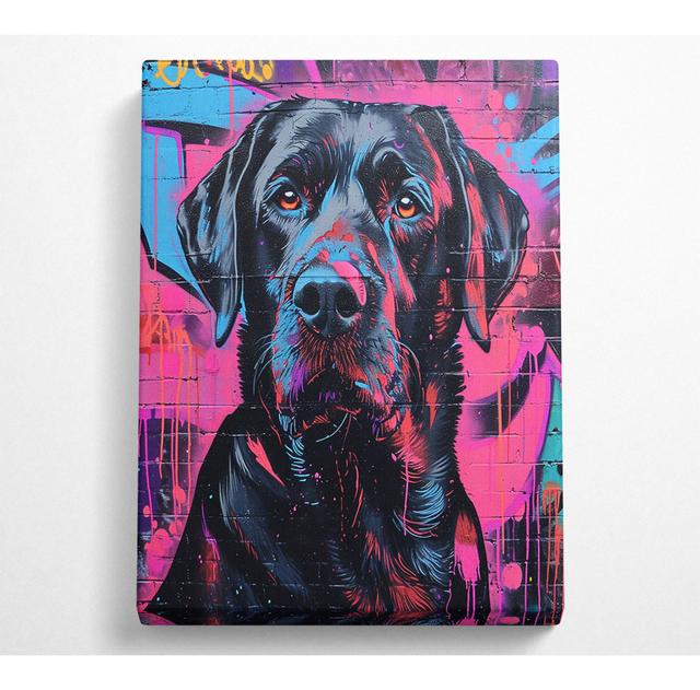 Black Dog Graffiti - No Frame Art Prints on Canvas ClassicLiving Size: 81.3cm H x 50.8cm W on Productcaster.