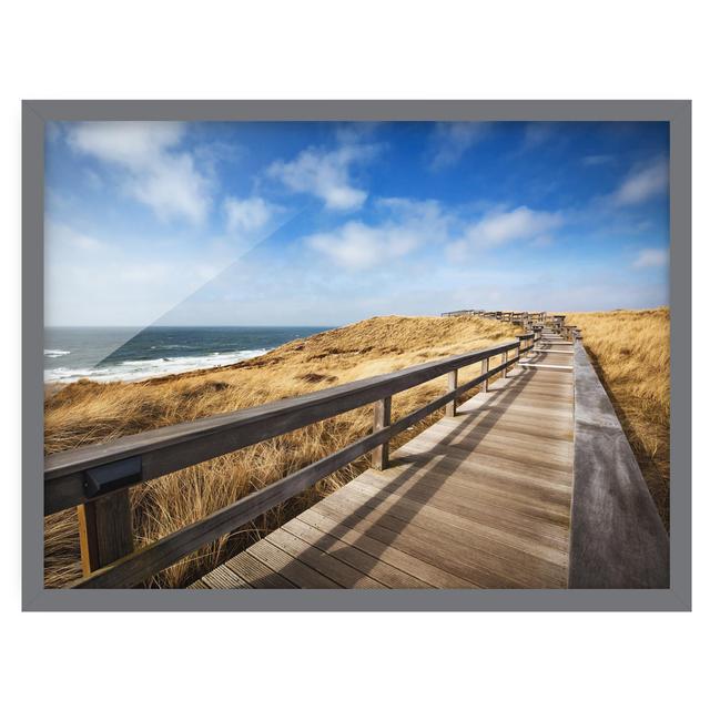 Picture With Frame - North Sea Walk - Landscape 3:4 Highland Dunes Size: 50cm H x 70cm W x 2cm D, Frame Option: Grey Framed on Productcaster.