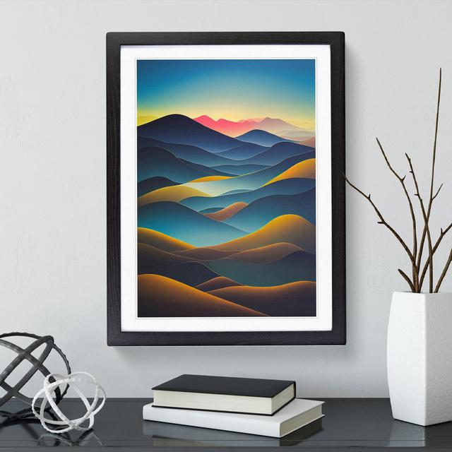 XV1022-2527X Landscape Abstract Mountains No.3 - Single Picture Frame Print Alpen Home Frame Colour: Black, Size: 34cm H x 25cm W on Productcaster.