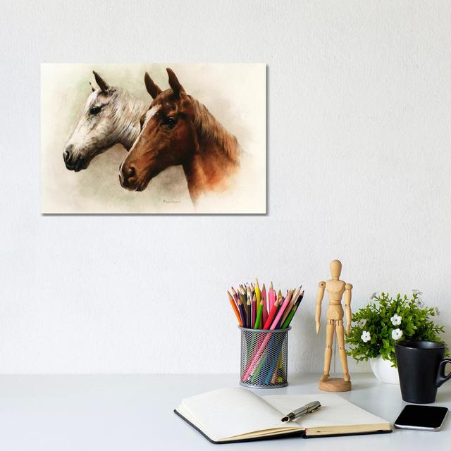 Portrait Of Our Duo - Wrapped Canvas Painting Natur Pur Size: 20.32cm H x 30.48cm W x 1.905cm D on Productcaster.