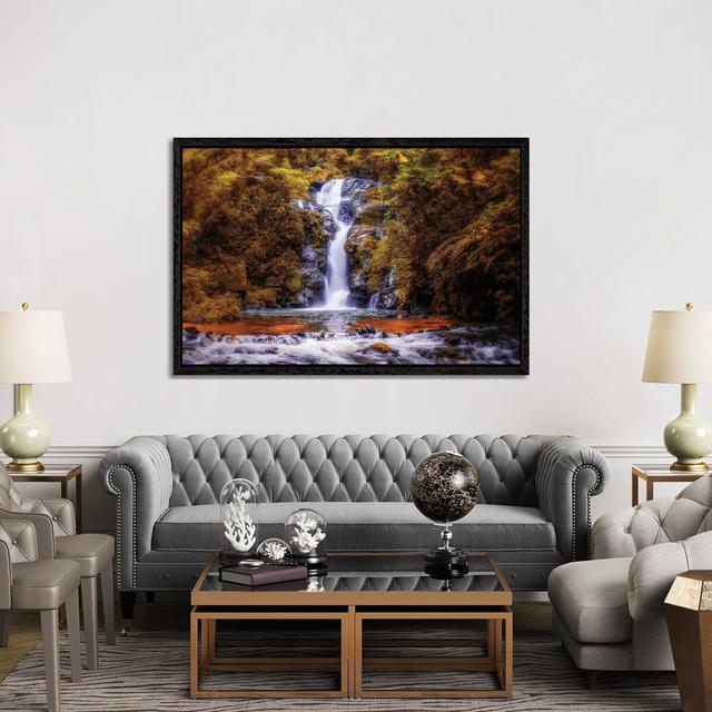 Waterfall III by Glauco Meneghelli - Print on Canvas Union Rustic Format: Black Floater Frame, Size: 101.6cm H x 152.4cm W x 3.81cm D on Productcaster.