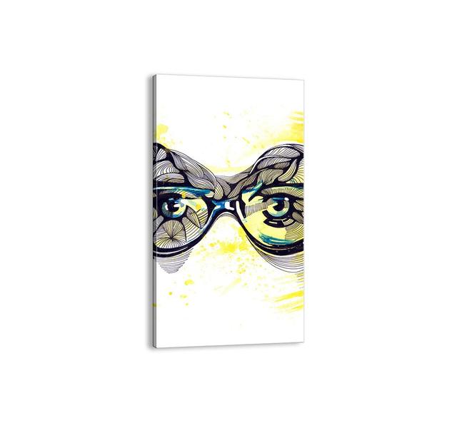 'Through Blue Glasses' - Graphic Art Print on Canvas Brayden Studio Size: 120cm H x 65cm W x 1.8cm D on Productcaster.