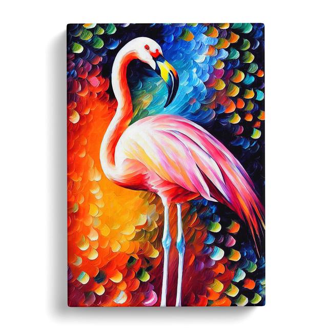 Flamingo Portrait No.3 - Wrapped Canvas Painting Pergo Classics Size: 50cm H x 35cm W x 3cm D on Productcaster.