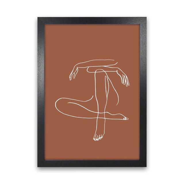 Sitting Legs Arms Crossed Terracotta - Print 17 Stories Frame Option: Black Frame, Size: 63.4cm H x 46cm W x 3cm D on Productcaster.