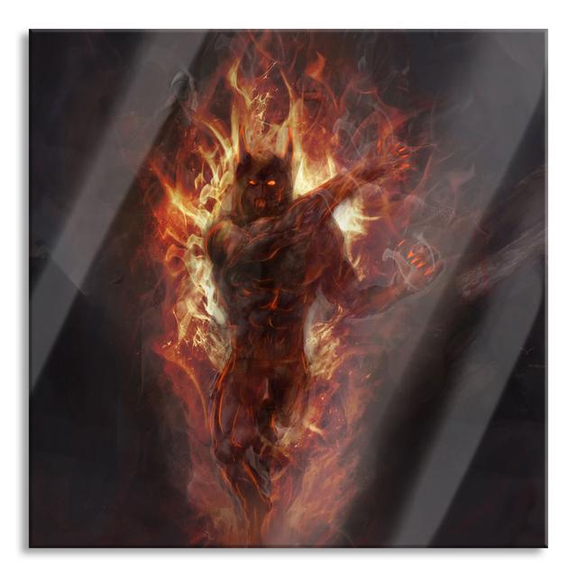 Obscured Demon of Fire - Unframed Graphic Art on Glass Maturi Size: 70cm H x 70cm W x 0.4cm D on Productcaster.