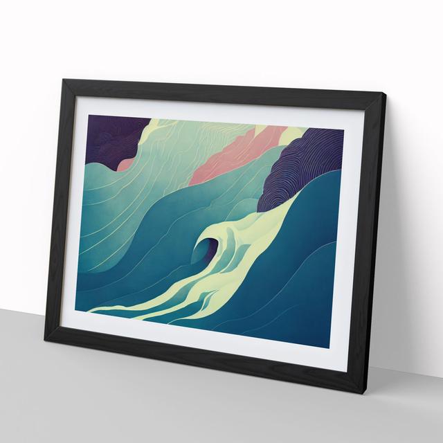 Abstract Waterfall - Picture Frame Graphic Art Metro Lane Size: 46cm H x 64cm W x 2cm D, Frame Colour: Black on Productcaster.