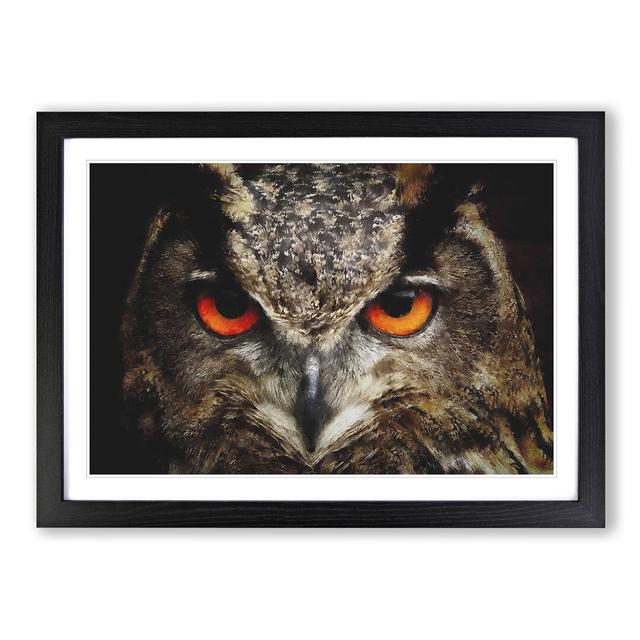 Great Horned Owl - Picture Frame Graphic Art Print East Urban Home Frame Option: Black Framed, Size: 24cm H x 33cm W x 2cm D on Productcaster.