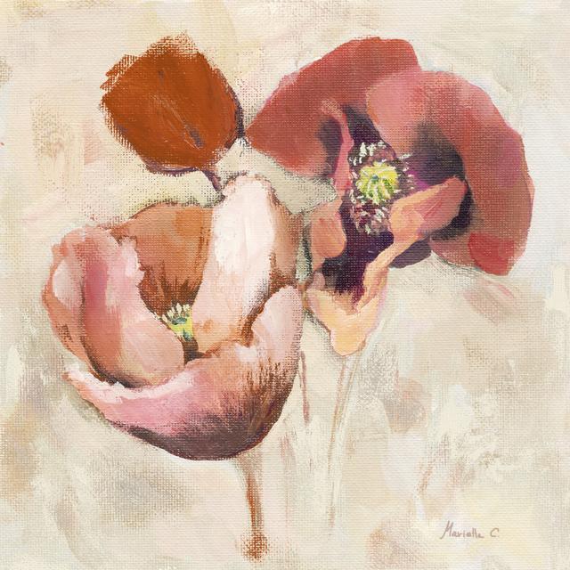 Painted Poppies by Marietta Cohen - Wrapped Canvas Art Prints Rosalind Wheeler Size: 30cm H x 30cm W x 3.8cm D on Productcaster.