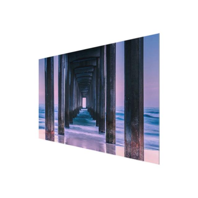 'Pier at Sunset' Photograph on Glass East Urban Home Size: 60 cm H x 90 cm W on Productcaster.