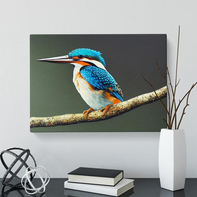 Captivating Kingfisher Bird - Wrapped Canvas Painting 17 Stories Size: 40cm H x 60cm W x 3cm D on Productcaster.