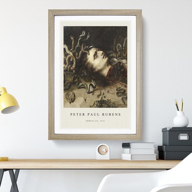 The Head of Medusa by Peter Paul Rubens - Picture Frame Painting East Urban Home Size: 65cm H x 48cm W x 2cm D, Frame Option: Oak Framed on Productcaster.