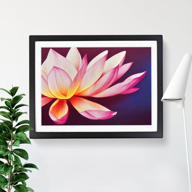 Miraculous Lotus Flower - Picture Frame Graphic Art World Menagerie Size: 34cm H x 46cm W, Frame Colour: Black Framed on Productcaster.