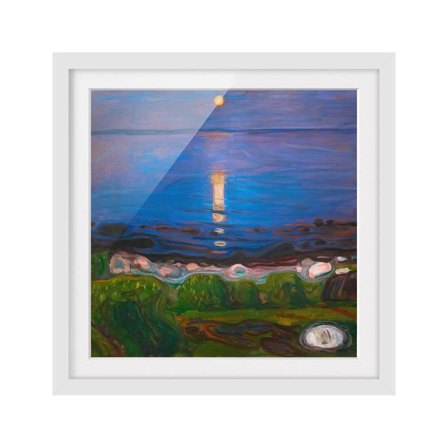 Picture With Frame - Edvard Munch - Summer Night At The Seashore - Square 1:1 - B House of Hampton Rahmenauswahl: Weißer Rahmen on Productcaster.